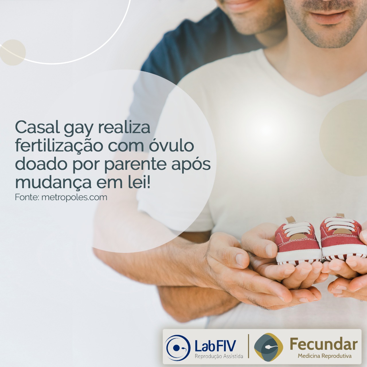 Casal gay realiza fertilização óvulo doado por parente após mudança